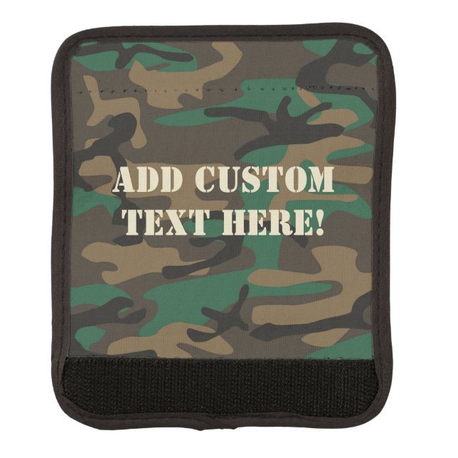 Green Brown Military Camo Camouflage Luggage Handle Wrap (Front)