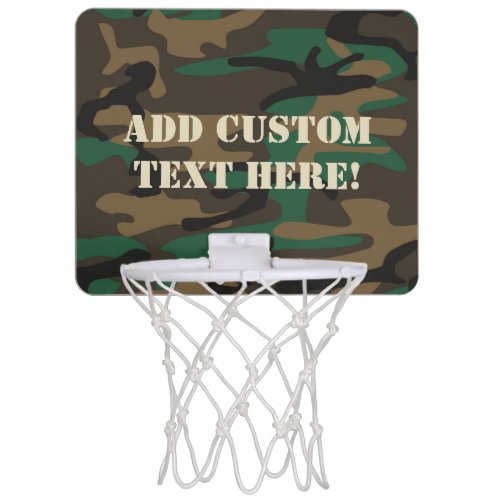Green Brown Military Camo Camouflage Mini Basketball Hoop
