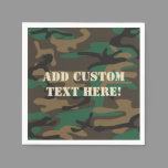 Green Brown Military Camo Camouflage Napkins