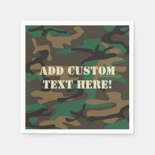Green Brown Military Camo Camouflage Napkins