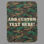 Green Brown Military Camo Camouflage Receiving Blanket