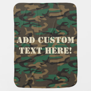 Green Brown Military Camo Camouflage Receiving Blanket