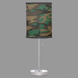 Green Brown Military Camo Camouflage Table Lamp