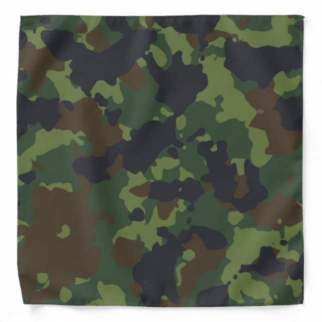 Green Brown Military Camouflage Army Air Force Bandana (Front)