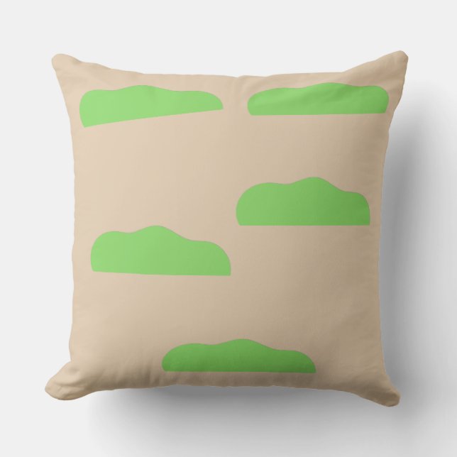 Green Brown Outdoor Pillow (Front)