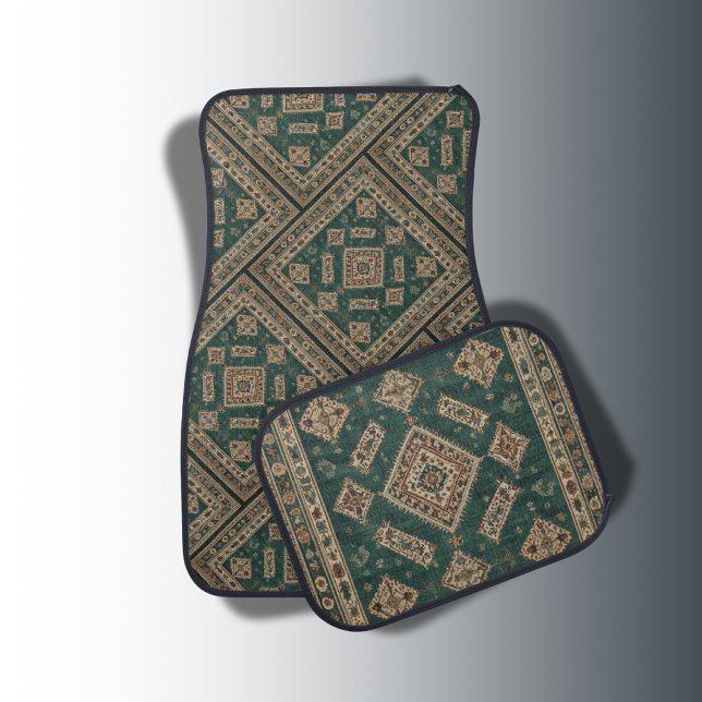 Green & Brown Persian Pattern | Car Floor Mat (Creator Uploaded)