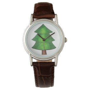Green Brown Pine Tree Woods Camping Hiking Outdoor Watch