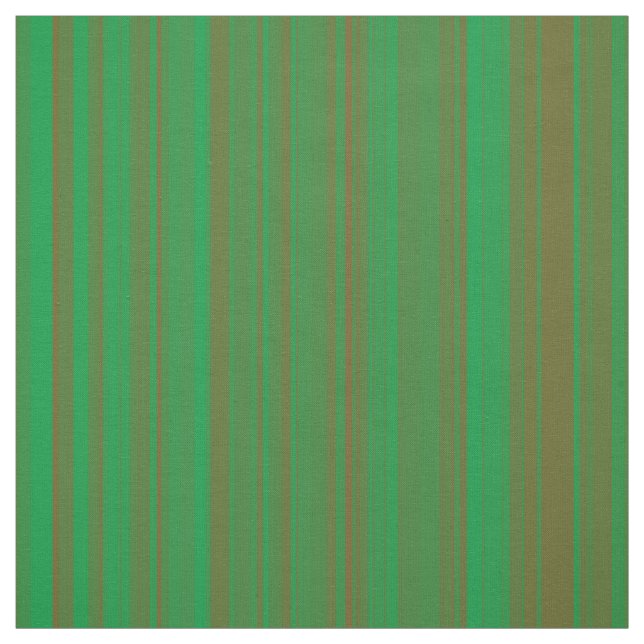 Green Brown Stripes Fabric (Swatch)