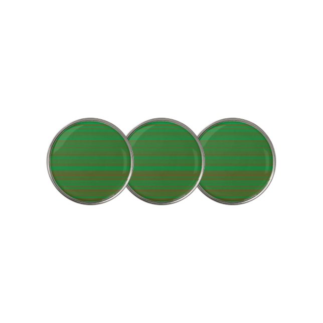Green Brown Stripes Golf Ball Marker (3 Up)