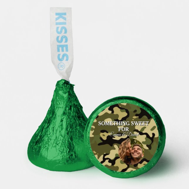 Green, Brown & Tan Brushstrokes with Photo Hershey®'s Kisses® (Front)