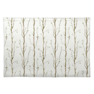 Green Brown Trees Birthday Cloth Placemat