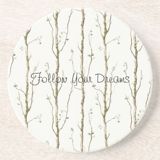Green Brown Trees   Coaster (Front)