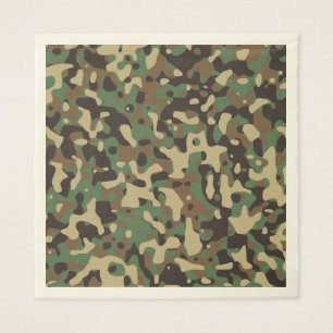 Green Brown Woodland Camouflage. Camo your Napkins