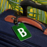 Green Brushed Metallic Monogram Initial Luggage Tag<br><div class="desc">Easily change the monogram initial on the front and name and address on the back of the Green luggage tag.</div>