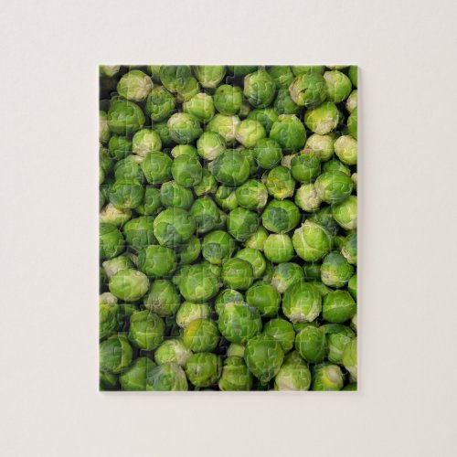 Green Brussels sprout vegetable pattern Jigsaw Puzzle