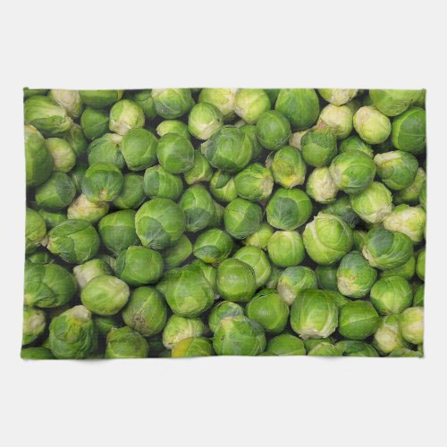 Green Brussels sprout vegetable pattern Towel