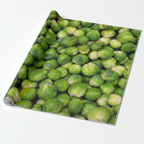 Green Brussels sprout vegetable pattern Wrapping Paper