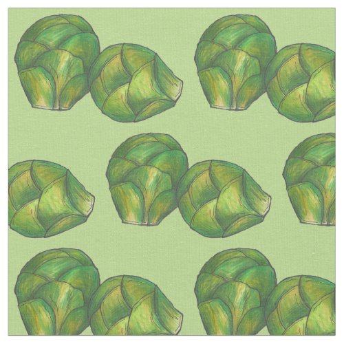 Green Brussels Sprouts Vegetarian Vegetable Foodie Fabric