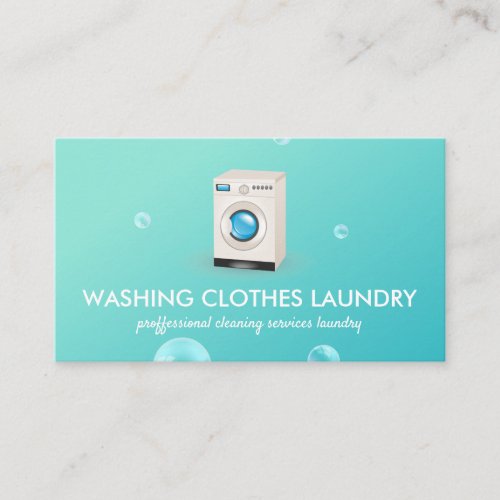 Green BUBBLE Laundry Cleaning Business Card