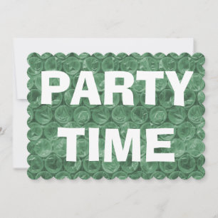 Green bubble wrap housewarming invitation