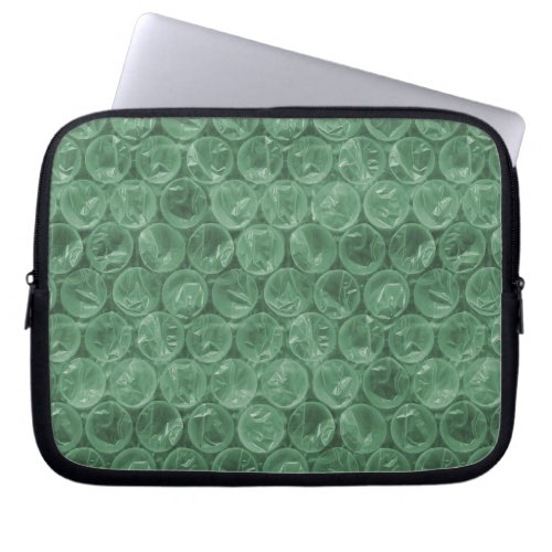Green bubble wrap pattern laptop sleeve