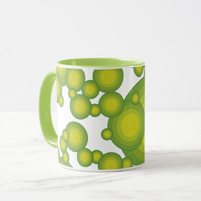 Green bubbles mug (Front Left)