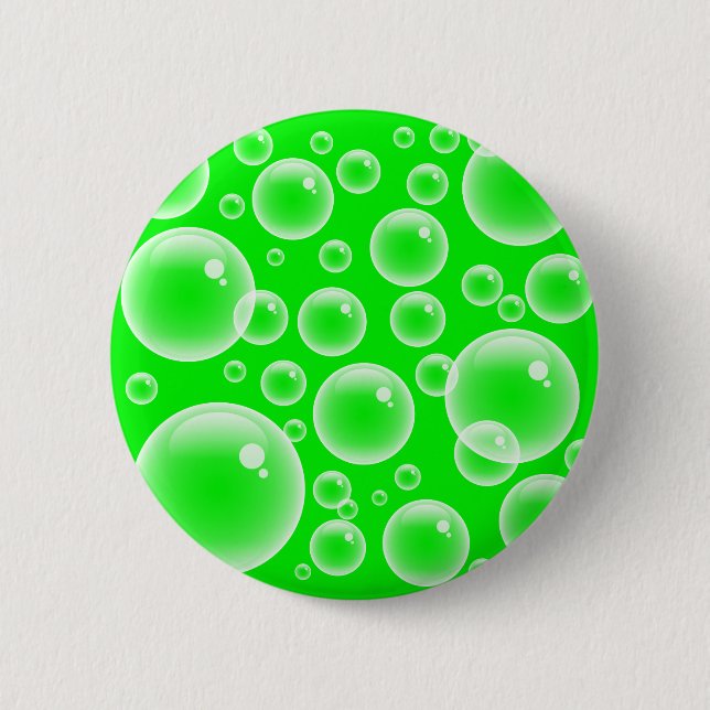 Green Bubbles Pinback Button (Front)
