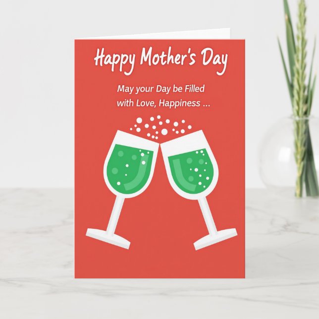 Green Bubbly Mothers Day Card (Front)