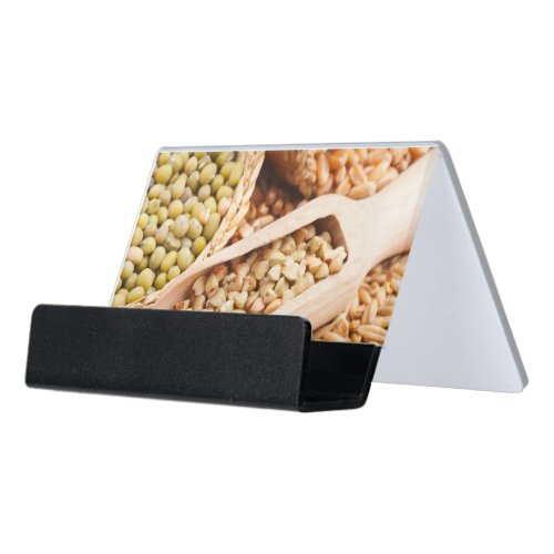 Green Buckwheat Wheat Oat And Mung _ Cereal Desk Business Card Holder