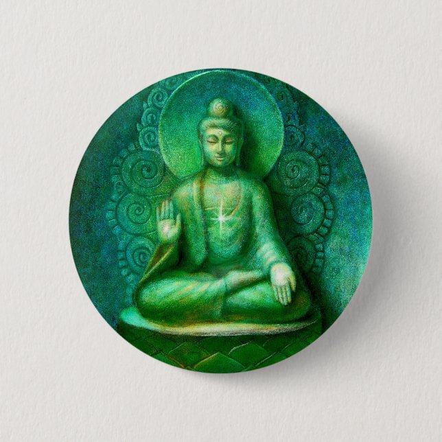 Green Buddha Button (Front)