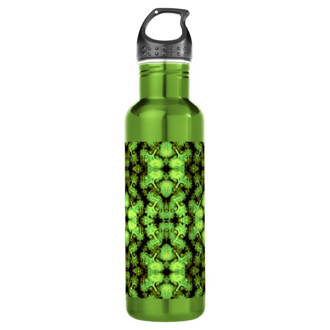 Green Buddha Kaleidoscope Water Bottle (Front)