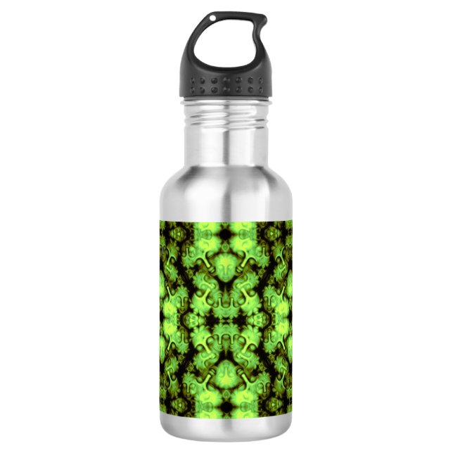 Green Buddha Kaleidoscope Water Bottle (Front)