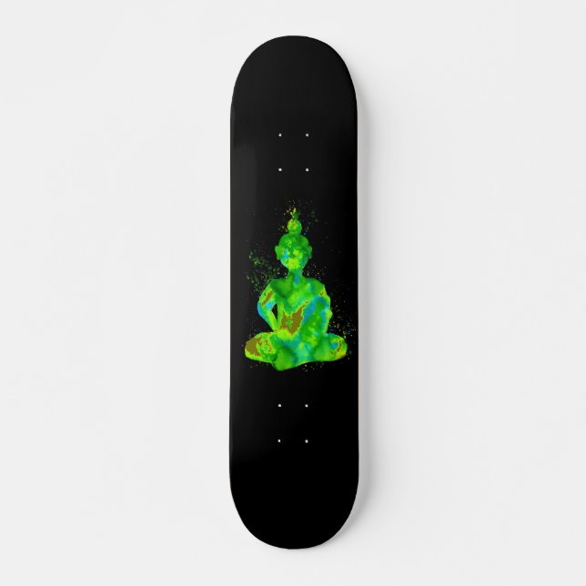 Green Buddha Silhouette Skateboard (Front)