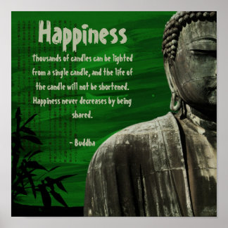 Green Buddha Statue Square Poster Customizable