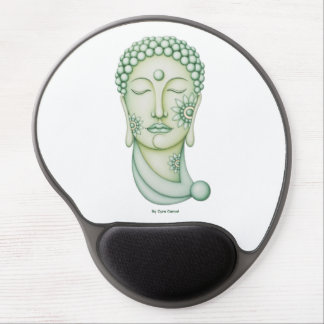 Green Buddha with Flowers Gel Mousepad