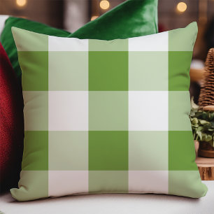 Green Buffalo Check Christmas Throw Pillow