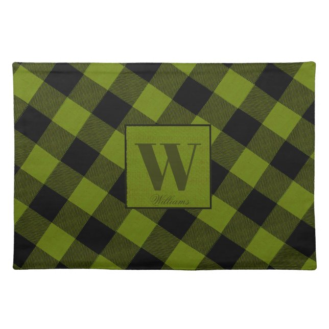 Green Buffalo Check Garden Cloth Placemat (Front)