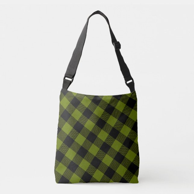 Green Buffalo Check Garden Crossbody Bag (Front)