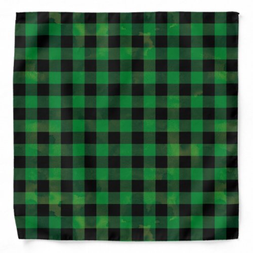 Green Buffalo Check Pattern Bandana