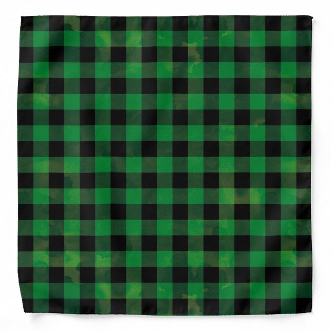 Green Buffalo Check Pattern Bandana (Front)