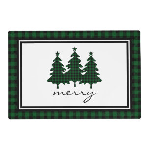 Green Buffalo Check Pine Trees Placemat