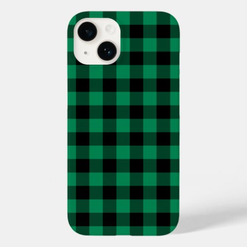 Green Buffalo Check Plaid Holiday Pattern Case_Mate iPhone 14 Case