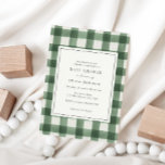 Green Buffalo Plaid Baby Shower Invitation<br><div class="desc">Baby Shower invitation featuring a hand painted green and white buffalo plaid pattern.  Customize with your information for the mom to be. Click "click to customize further" to change the font style,  size,  or color.</div>