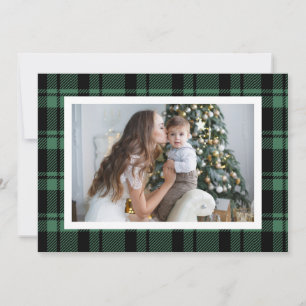 Green Buffalo Plaid Christmas Photo Holiday Card