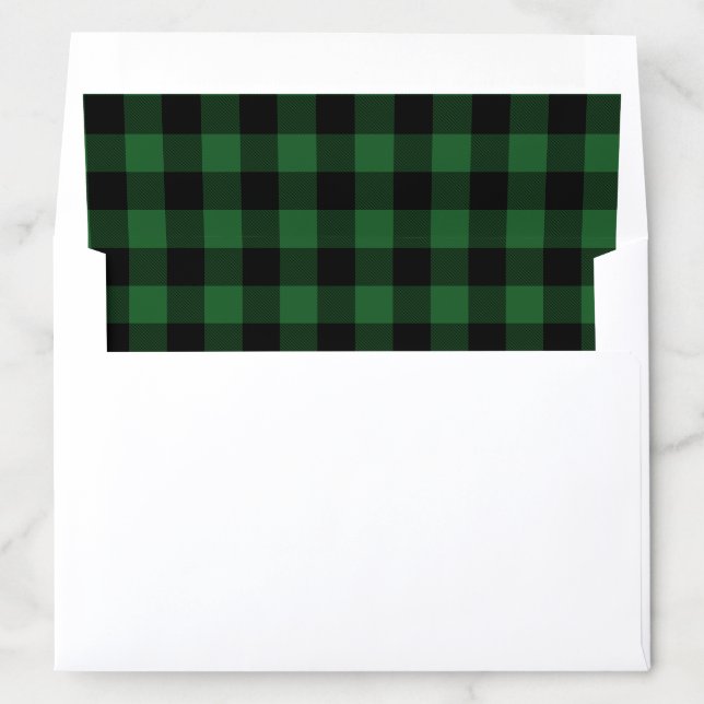 Green Buffalo Plaid Envelope Liner (In Envelope)