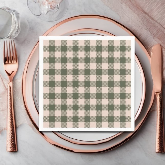 Green Buffalo Plaid Farmhouse Napkins (Creator Uploaded)
