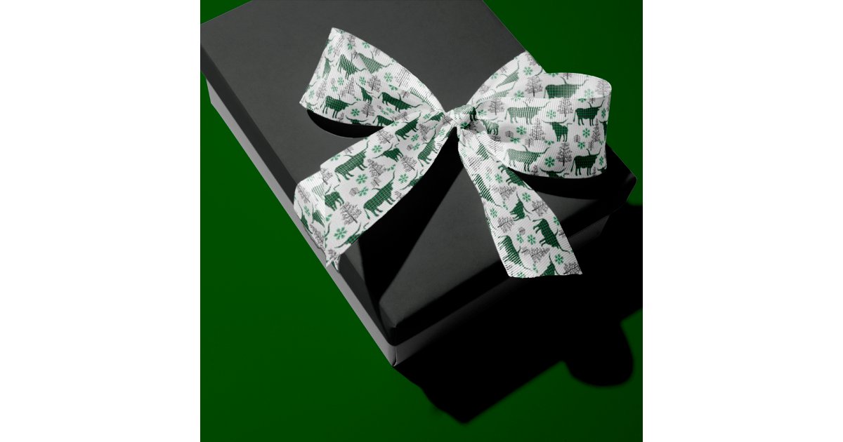 Longhorns Ribbon Green Buffalo Plaid Longhorn Pattern Satin Ribbon | Zazzle