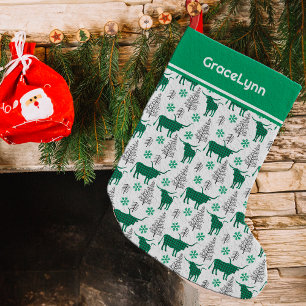Green Buffalo Plaid Longhorn Pattern Small Christmas Stocking