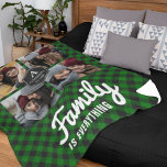 Green Buffalo Plaid Lumberjack Photo Collage Fleece Blanket<br><div class="desc">Upload your favorite photos to make your own unique personalized photo gift.</div>