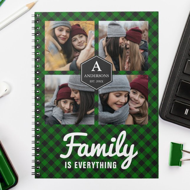 Green Buffalo Plaid Lumberjack Photo Collage Notebook (Creator Uploaded)